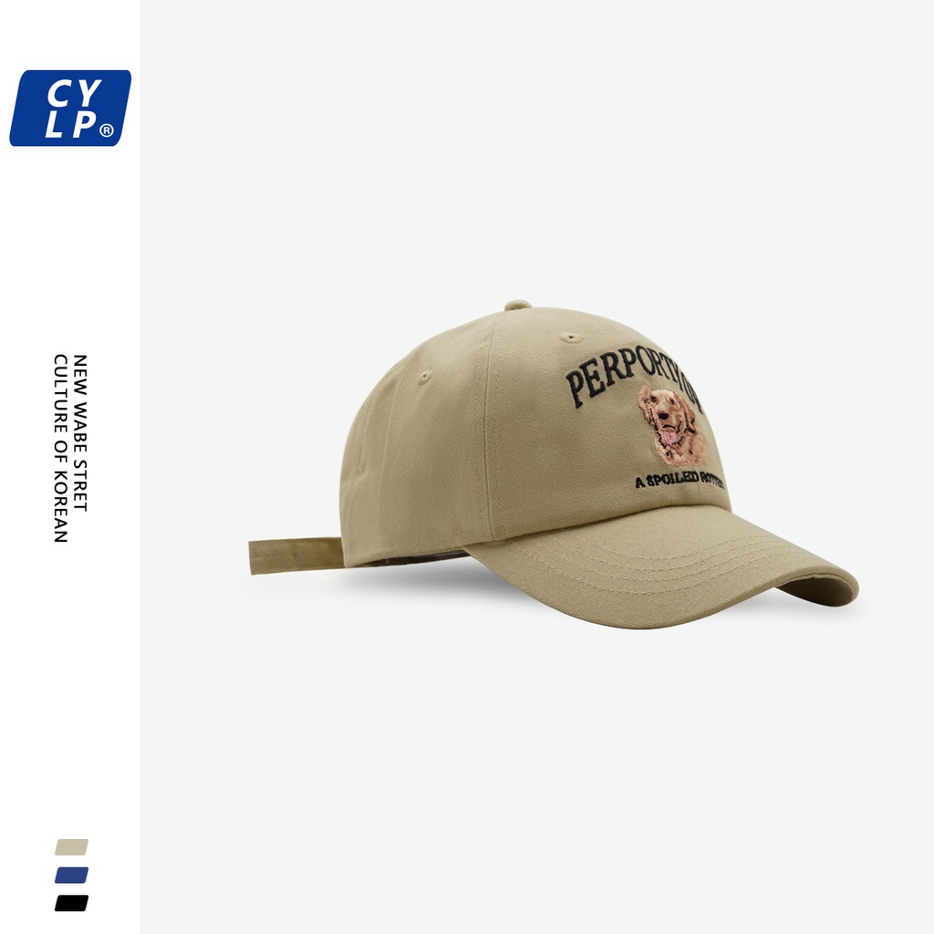 Mũ Lưỡi Trai Thêu Hình Chú Chó Dễ Thương Thời Trang Xuân Hè Cho Cặp Đôi