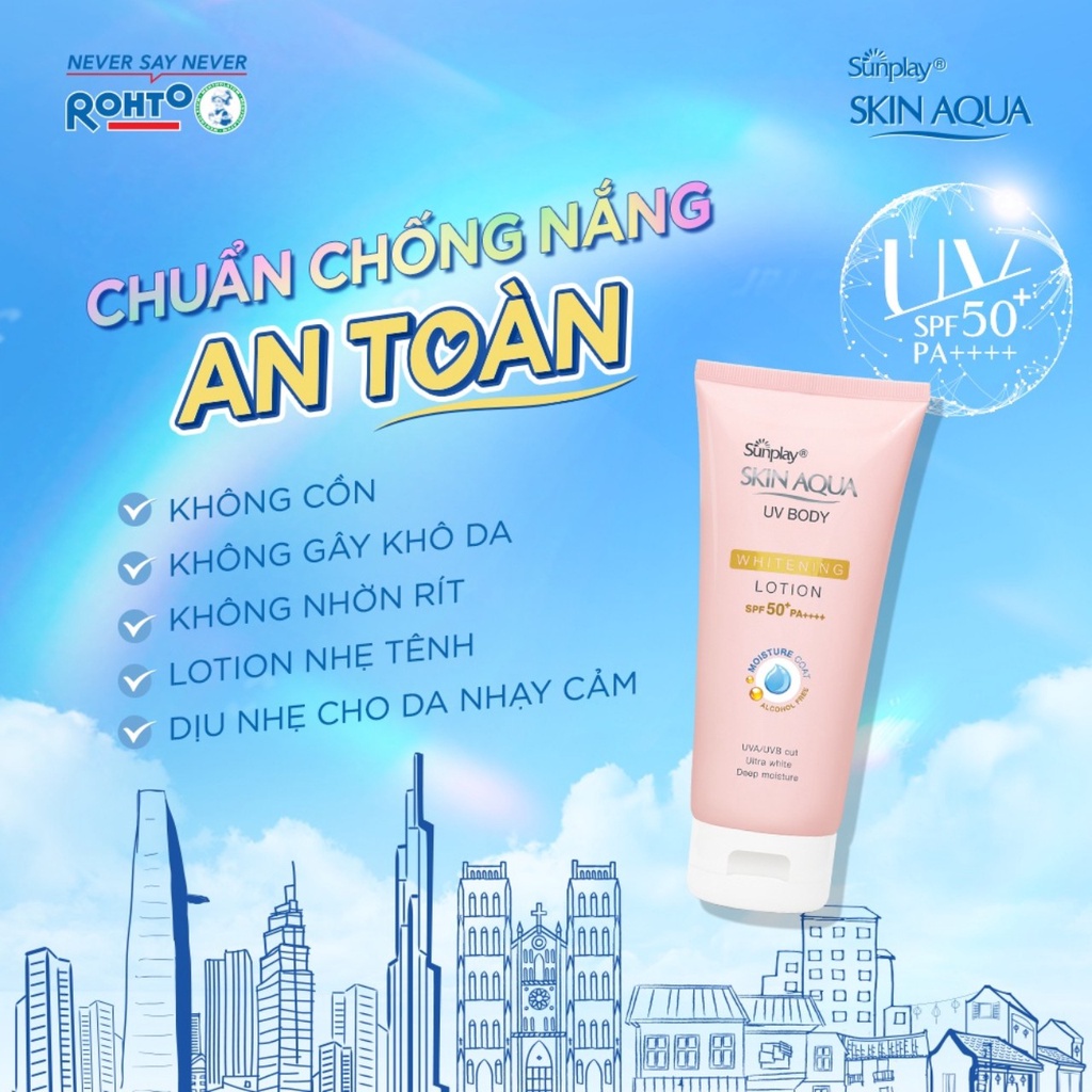 Kem Chống Nắng Dưỡng Thể Trắng Mịn Sunplay Skin Aqua UV Body Whitening Lotion SPF 50+ PA++++