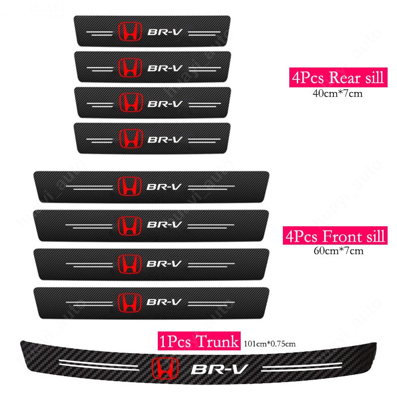 Sticker Dán Cửa Xe Hơi Honda BRV BR-V DG1 DG2 2016-2020 DG3 2021-2023 Bằng Da Sợi Carbon Chống Trầy Xước