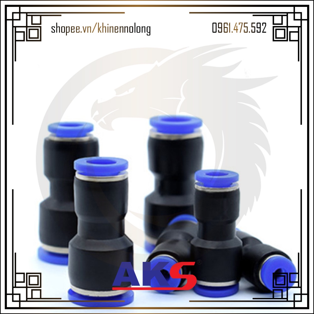 Đầu Cút Nối Nhựa Thẳng Lệch AKS PG - Khí Nén Nộ Long