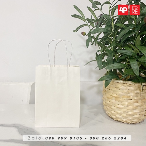 01 TÚI KRAFT TRẮNG 15X20X8CM  - HỎA TỐC