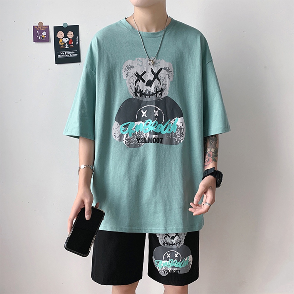 Bộ Đồ Thun Nam Mùa Hè In Hình Gấu Dễ Thương Style Hàn Quốc Trẻ Trung sozo - SET NAM 90000163C