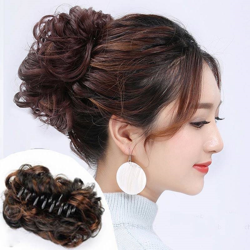 Băng Đô Cài Tóc Giả Xoăn Ngắn Đính Hoa Thời Trang Cho Nữ