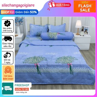 Sét 5 món chăn hè ga gối kèm vỏ gối ôm 1m6x2m bọc đệm 15-20cm