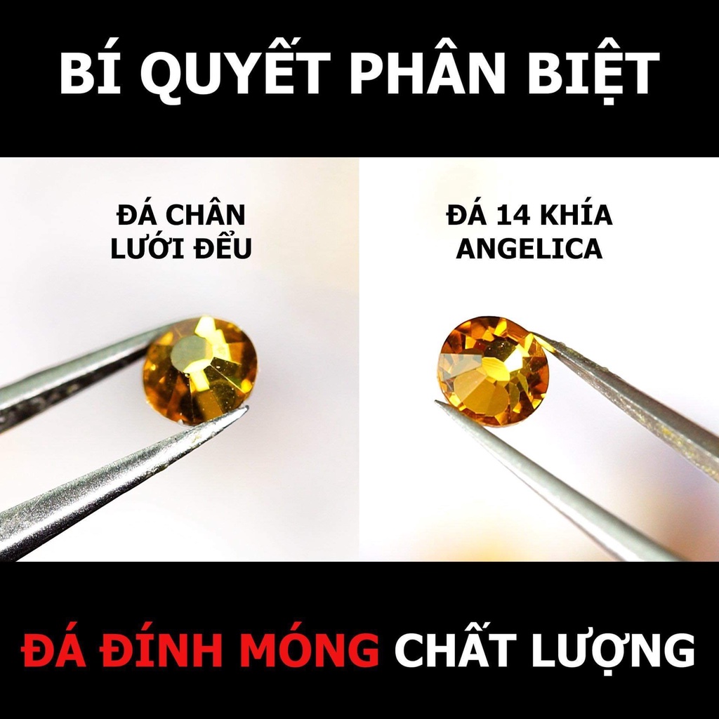 Khay tròn đá chân lưới nail 16 khía 7 màu trang trí móng ANGELICA KT