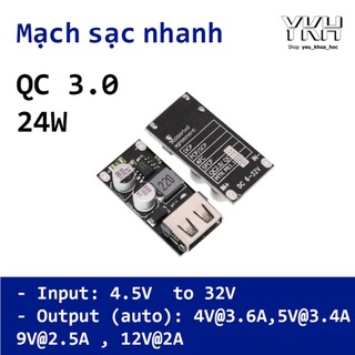 Mạch sạc nhanh qc3.0 24w