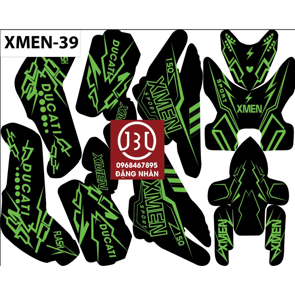 tem trùm xe điện xmen-39 CHẤT LIỆU IN 3 LỚP