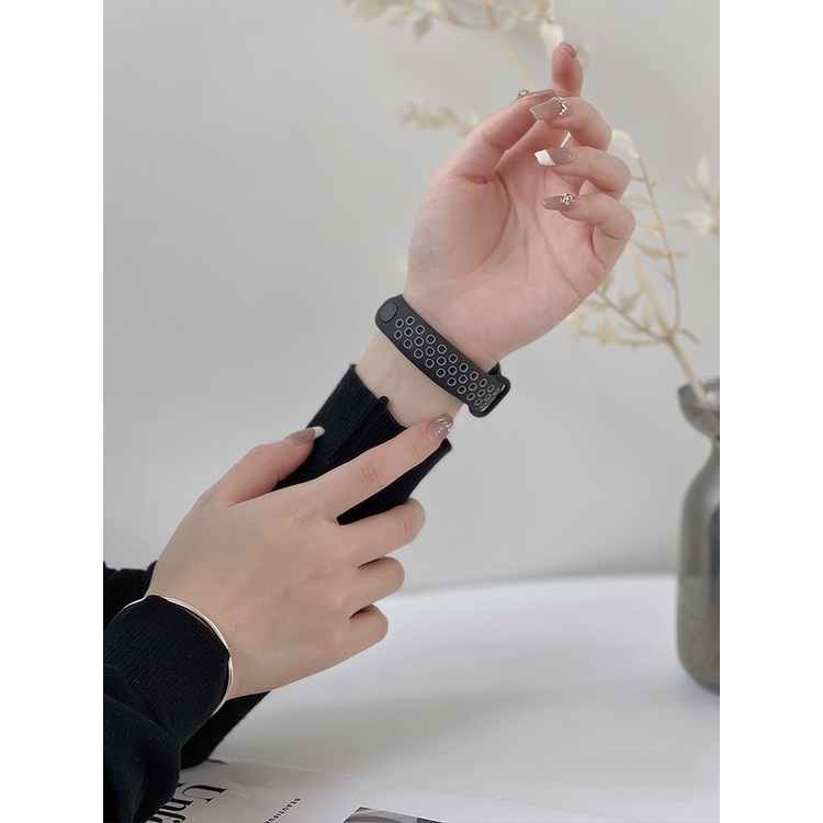 Dây Đeo Silicon 2 Lỗ Thoáng Khí Không Thấm Mồ Hôi Cho Đồng Hồ Thông Minh Redmi