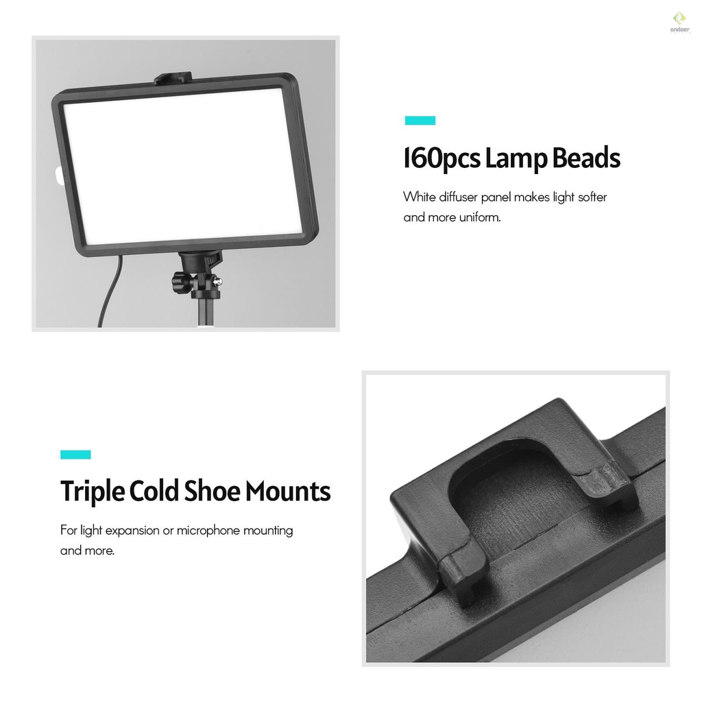 Đèn LED USB 1 * Đèn LED 3200K-5600K + 1 Chân Tripod Có Thể Mở Rộng Hỗ Trợ Quay Video