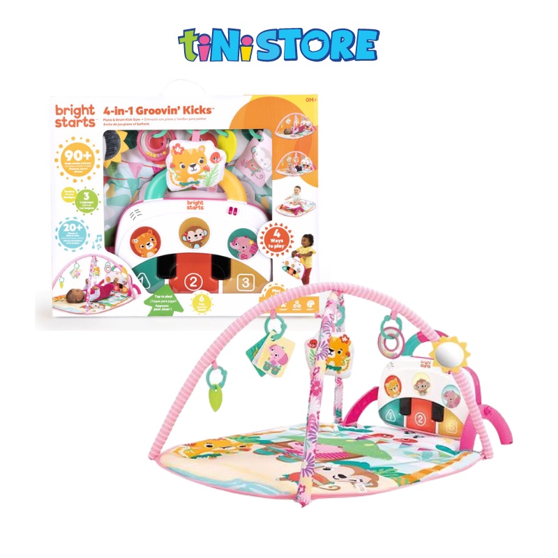 tiNiStore-Thảm nhạc nằm chơi đa năng họa tiết hoa lá 4 trong 1 Bright Starts 12829