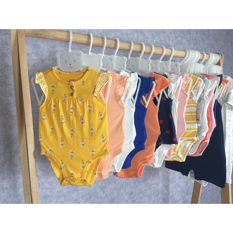 Set 4c Bodychip/ bodysuit 2 dây/ cánh tiên cho bé chất cotton organic