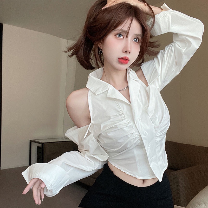 COZOKC Áo Kiểu Tay Dài Hở Vai Thời Trang Quyến Rũ Cho Nữ
