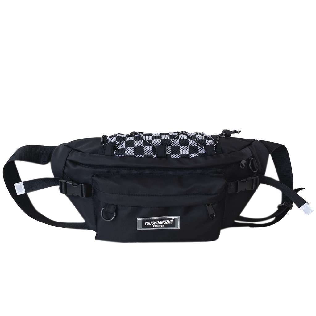 Túi Đeo Chéo Họa Tiết Caro Phong Cách Harajuku Nhật Bản Mới Cho Nam Nữ