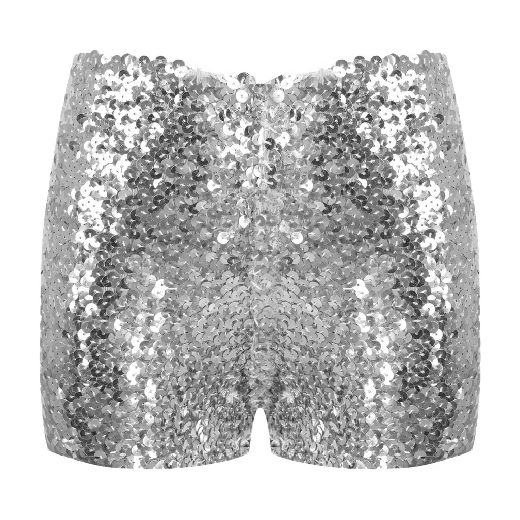 Quần Short Co Giãn Tốt Màu Trơn Đính Sequin Lấp Lánh Thời Trang Cho Bé Trai Và Gái