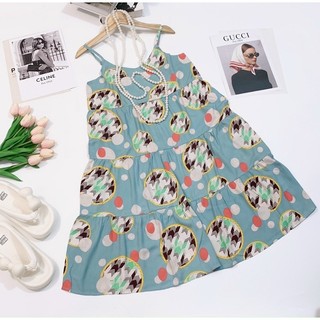 (45-dưới 55kg)ĐẦM DÂY TÙNG XOÈ SIÊU XINH DÁNG MAXI SIZE M(có tăng đơ và 2 túi)