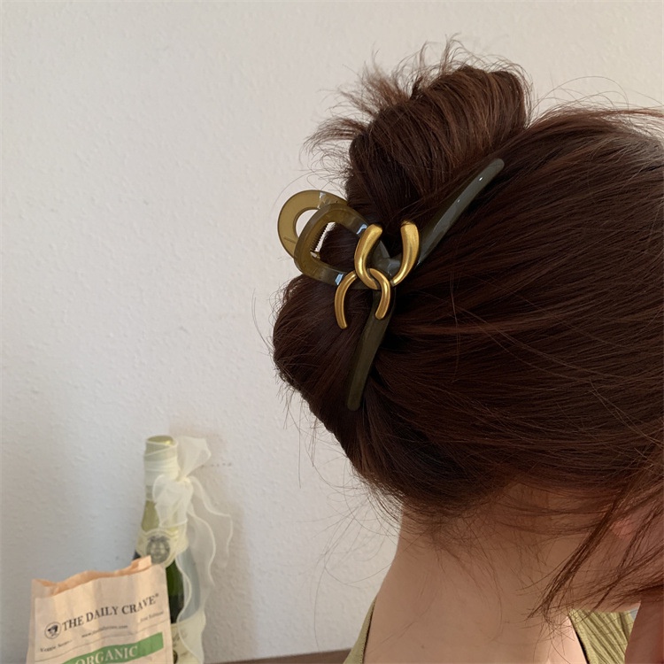 Kẹp Tóc Cỡ Lớn 13cm In Chữ Phong Cách Hàn Quốc Cổ Điển Thời Trang Cao Cấp Cho Nữ