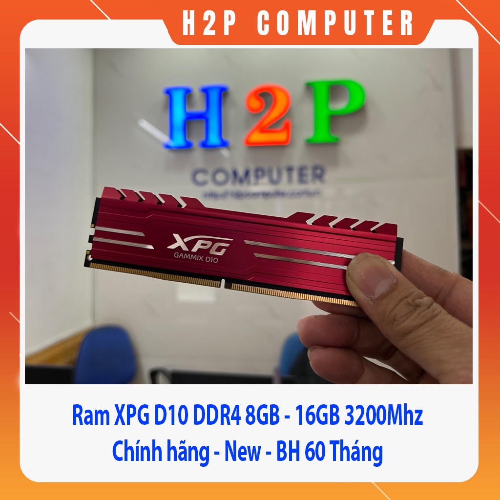 Bộ nhớ trong Ram XPG D10 DDR4 8GB - 16GB 3200Mhz - AX4U32008G16A - New