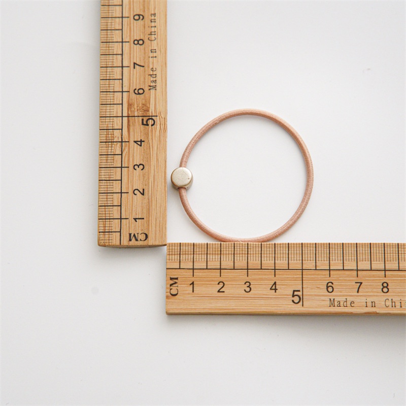 Set 10 Dây Cột Tóc Màu Cà Phê Sữa Hình Tròn / Vuông Đơn Giản Thời Trang Cho Nữ