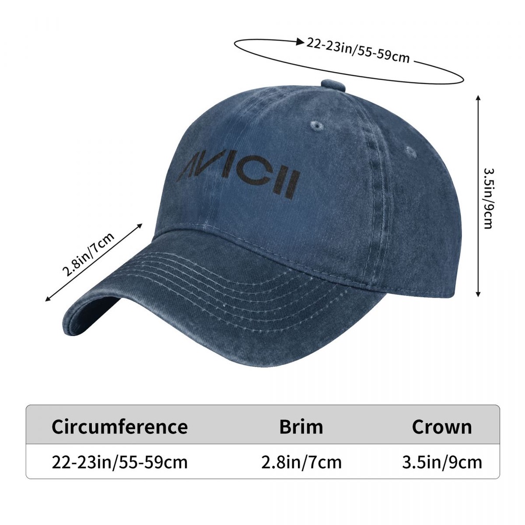 Avicii Logo Người Lớn Giặt Mũ Denim 100% Cotton Cong Vành Mũ Chống Nắng Đơn Giản Thường Ngày Phù Hợp