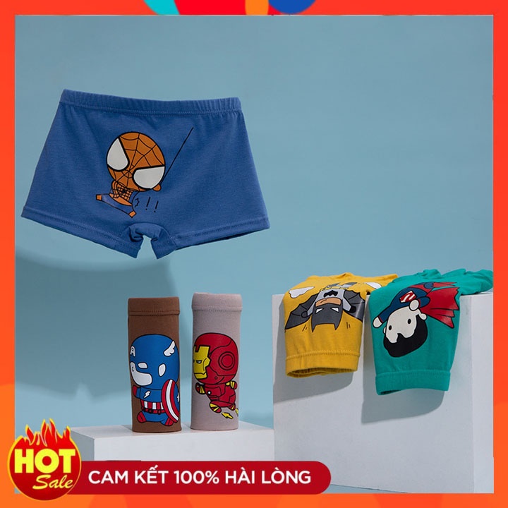SET 4 QUẦN CHIP ĐÙI BÉ TRAI CÓ SIZE TO HÌNH SIÊU NHÂN NGƯỜI NHỆN SPIDERMAN