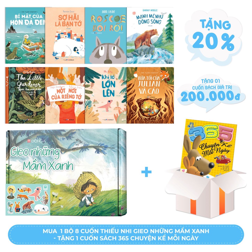 Boxset Sách Gieo những Mầm Xanh - Bộ 8 cuốn Flying Eye Books (Tặng 01 sticker và 1 cuốn 365 chuyện kể mỗi ngày) - Đông A