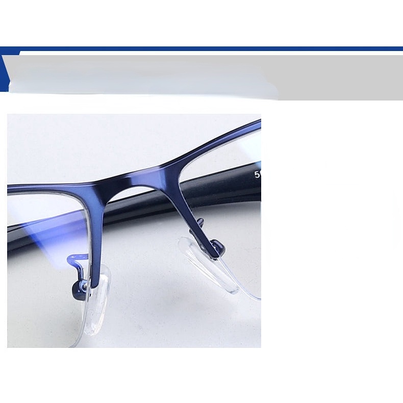 【-0°~-600°Kính Chống Tia Sáng Xanh Nửa Gọng Thời Trang Công Sở Cho Nam