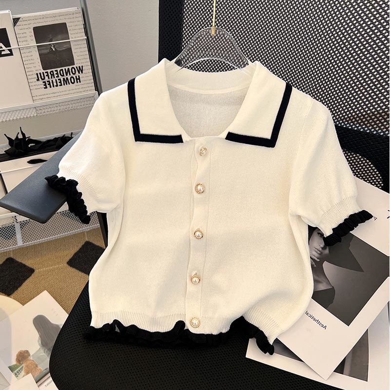 Áo Cardigan Dệt Kim Tay Ngắn Hở Vai Thời Trang Cho Nữ