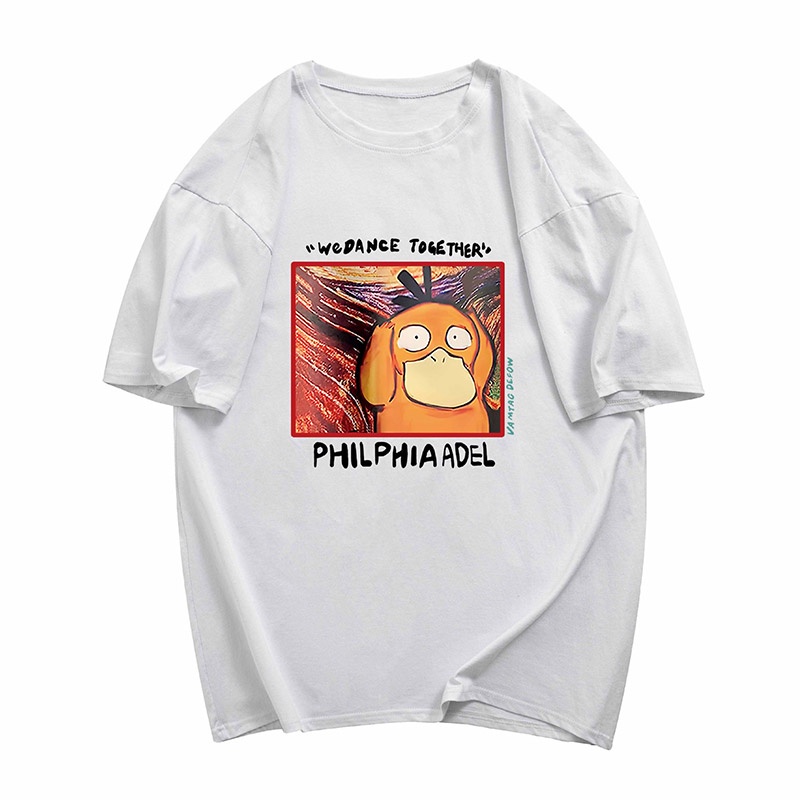 Áo Thun Ngắn Tay Form Rộng In Họa Tiết Vịt Phong Cách Hàn Quốc Dành Cho Nữ