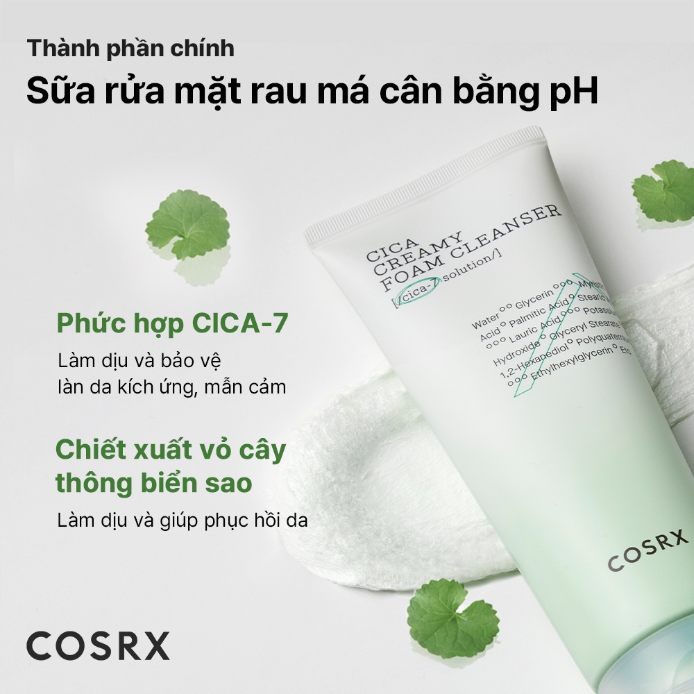 Sữa rửa mặt tạo bọt COSRX PUre Fit Cica Creamy dạng kem 150ml