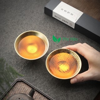 Chén sứ cảnh đức dát vàng 24k