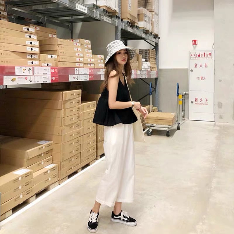 Quần cutlottes ống rộng dáng lửng chất đũi siêu mát Q001