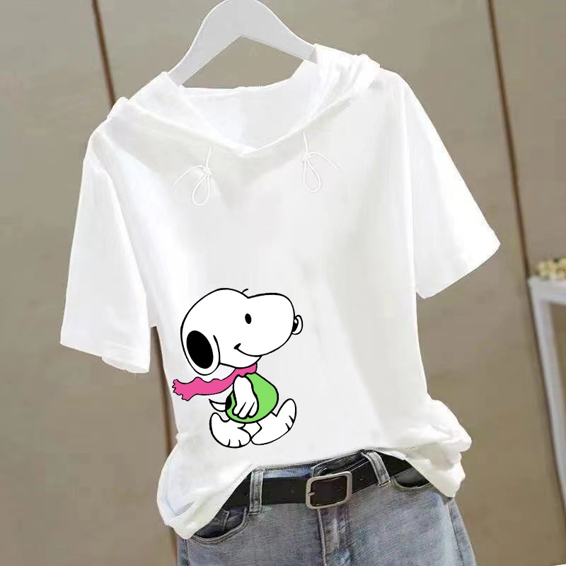 Áo hoodie Tay Ngắn Dáng Rộng Thời Trang Mùa Hè Phong Cách Hàn Quốc Cho Nữ