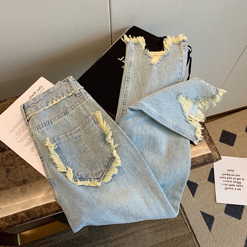 Quần Jeans Nữ Lưng Cao Ống Rộng Thời Trang Cá Tính