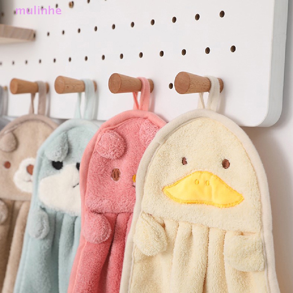 1 Khăn Lau Tay Treo Tường Bằng Vải Lông Cừu San Hô Thấm Hút Tốt In Họa Tiết Hoạt Hình Đáng Yêu Cho Bé