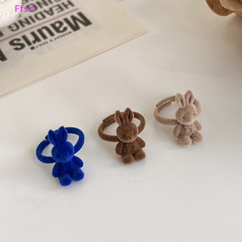 {Ffsd} Nhẫn Hở Hình Thỏ Nhồi Bông Dễ Thương Có Thể Điều Chỉnh Phong Cách Hàn Quốc Làm Quà Tặng Trang Sức Đáng Yêu anillo * Bán Chạy