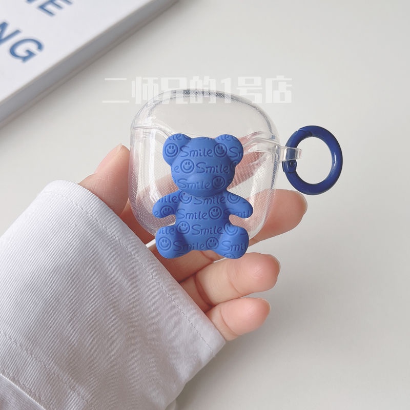 Hàng Sẵn Sàng! Vỏ Bảo Vệ Hộp Sạc Tai Nghe Remax TWS 19 Ba Chiều Đính Nơ Màu Xanh Dương Đậm