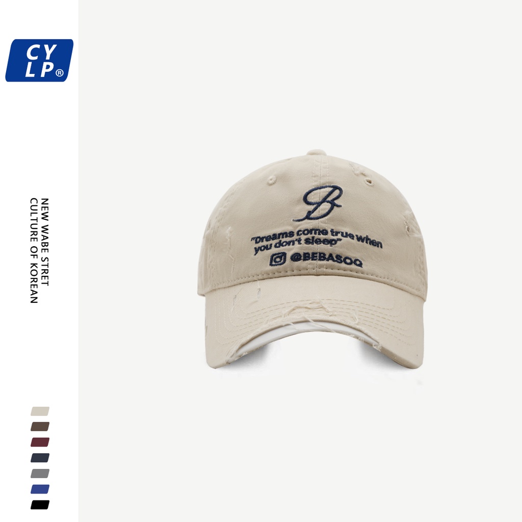 Mũ Lưỡi Trai Thêu Chữ Phong Cách Hip Hop Đường Phố Hàn Quốc Thời Trang Xuân Hè Cho Cặp Đôi