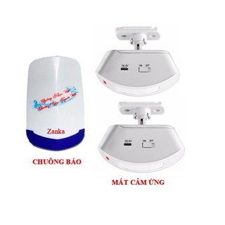 Bộ 02 mắt cảm ứng 1 chuông báo khách không dây zanka tp-719 chuông nhạc việt