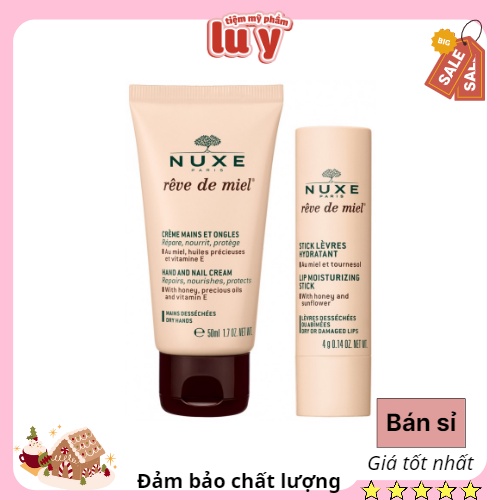 Set Kem Dưỡng Tay Và Son Dưỡng Nuxe