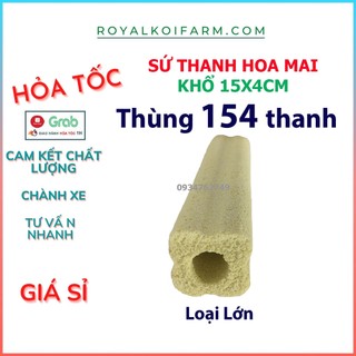 Thùng 154 thanh sứ hoa mai loại lớn 15.8x3.8cm sứ thanh lọc nước hồ cá