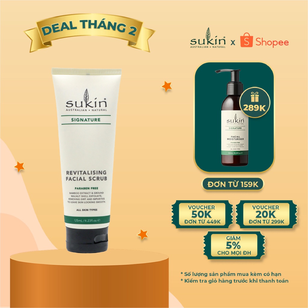 Kem Làm Sạch Tế Bào Chết Da Mặt Sukin Signature Revitalising Facial Scrub 125ml