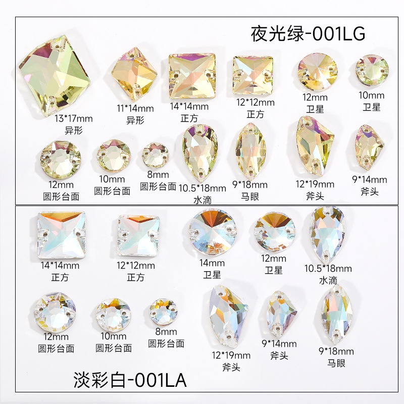 [Hàng Có Sẵn] Đá Kim Cương Pha Lê Hình Giọt Nước Đáy Phẳng Siêu Sáng AB Màu Xanh Lá Dạ Quang Cầm Tay Cao Cấp