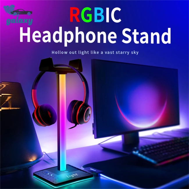 Galaxy Giá Đỡ Tai Nghe Chơi Game Rgb Đầu Cắm 3.5mm Điều Khiển Cảm Ứng Màn Hình Led Dành Cho Pc