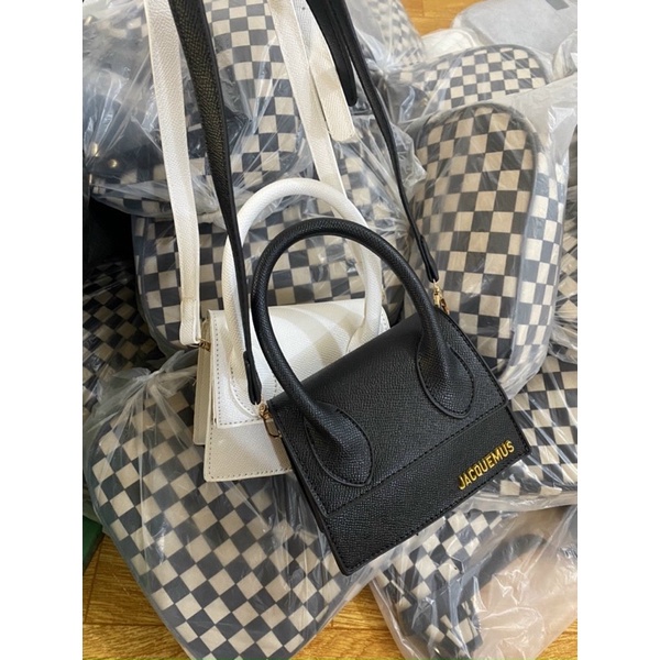 Túi xách nữ đeo chéo mini chữ Jac nổi size 15 da sần đẹp không để vừa điện thoại h94