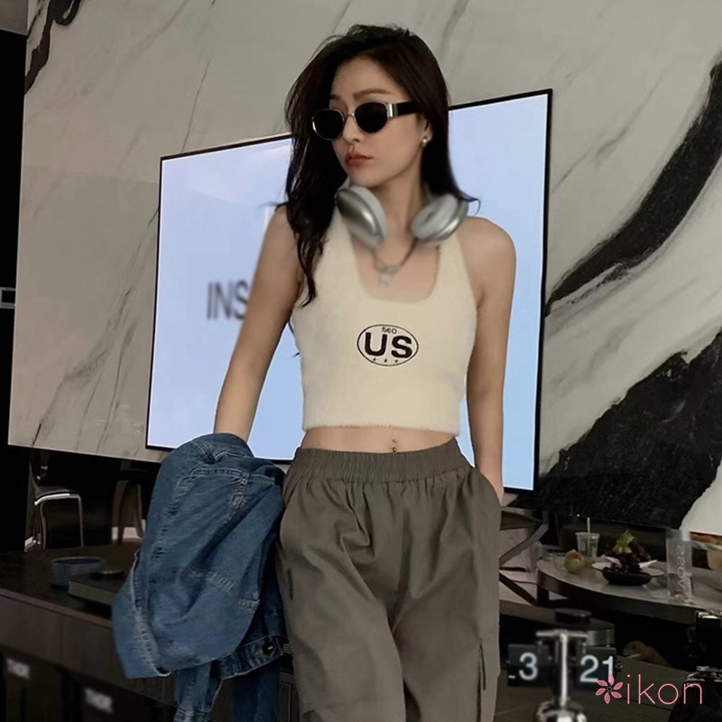 Áo Hai Dây Dệt Kim Phong Cách Hàn Quốc Cho Nữ