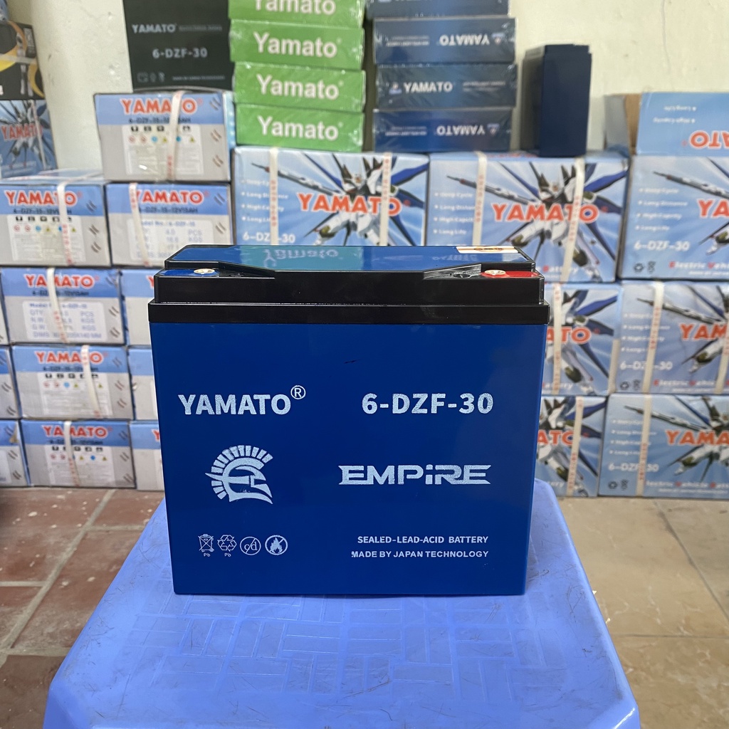 Ắc quy xe đạp điện Yamato 12v30ah 6fm30, 6dzf30 công nghệ Nhật Bản (empire)