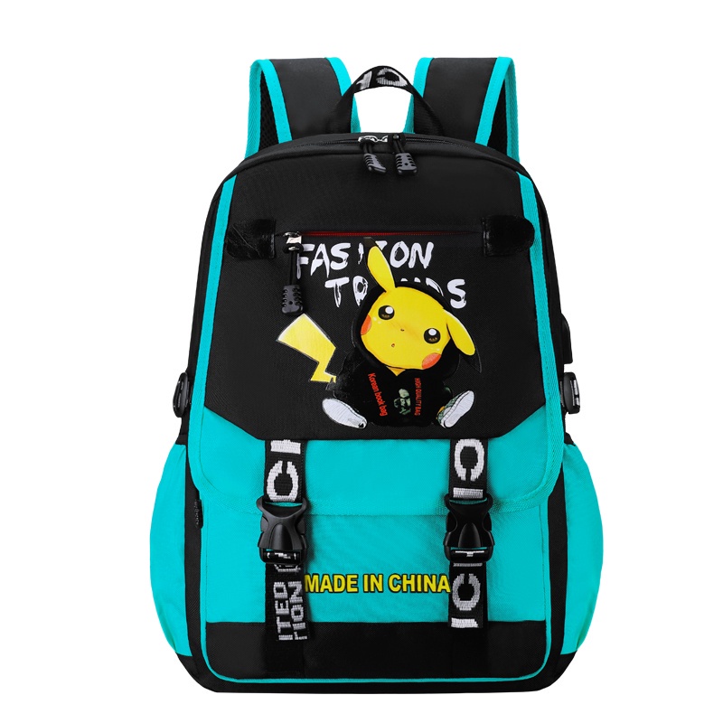 Ba Lô Học Sinh Sức Chứa Lớn Thoải Mái, Thông Gió Tốt. Túi Xách Họa Tiết Hoạt Hình Pikachu Dễ Thương Cho Học Sinh