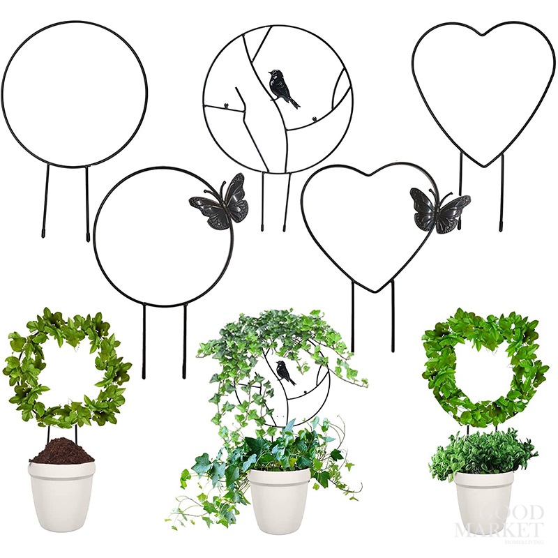 1 Giá Đỡ Cây Thân Leo Hình Tròn Bằng Sắt Tiện Dụng Trang Trí Sân Vườn