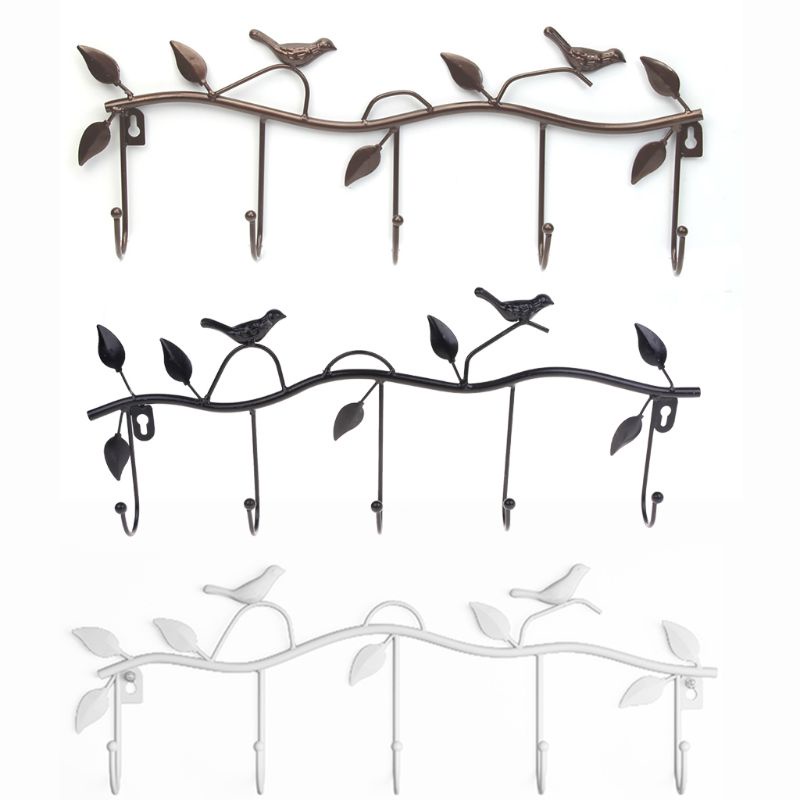 5 Móc Treo Áo Khoác / Nón / Túi Xách Hình Chim Phong Cách Vintage Trang Trí Nhà Bếp / Phòng Tắm