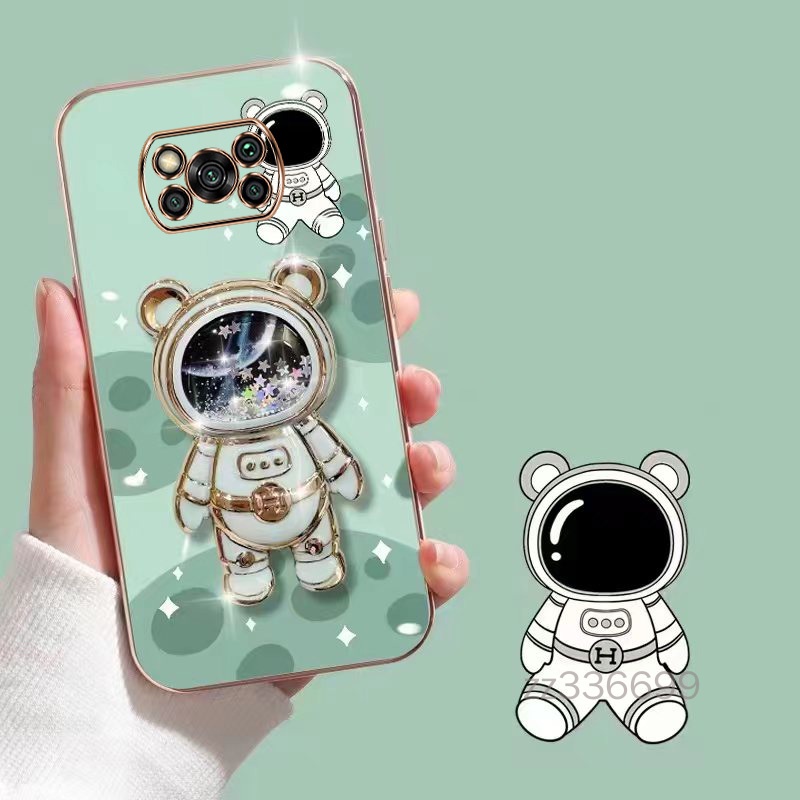 Ốp lưng Xiaomi poco x3 poco m3 poco m4 pro 4G poco x4 pro 5G C40 Ốp Điện Thoại TPU Siêu Mỏng Hình Gấu 3D Kèm Giá Đỡ Cho Xiaomi poco x3 poco m3 poco m4 pro 4G poco x4 pro 5G C40